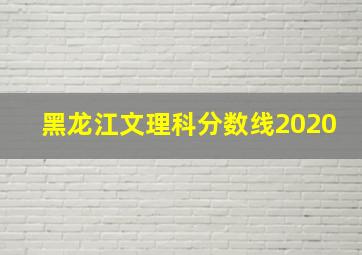 黑龙江文理科分数线2020