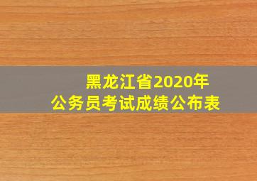 黑龙江省2020年公务员考试成绩公布表