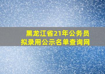 黑龙江省21年公务员拟录用公示名单查询网