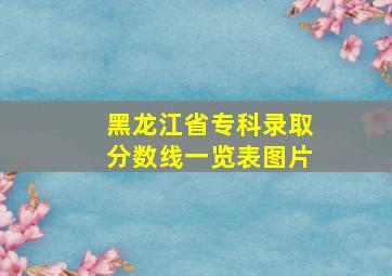 黑龙江省专科录取分数线一览表图片