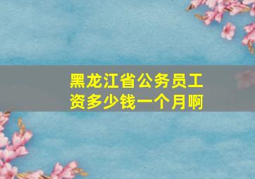 黑龙江省公务员工资多少钱一个月啊