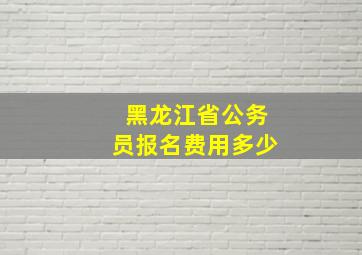 黑龙江省公务员报名费用多少