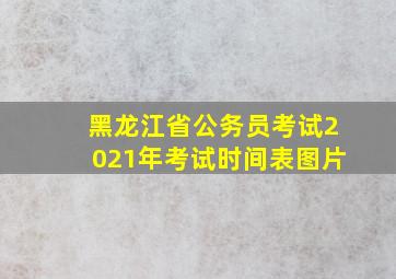 黑龙江省公务员考试2021年考试时间表图片