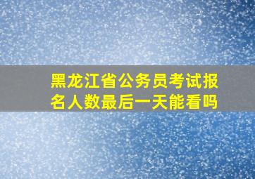 黑龙江省公务员考试报名人数最后一天能看吗