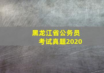 黑龙江省公务员考试真题2020