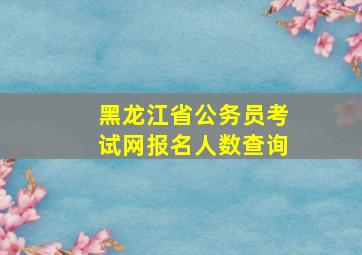 黑龙江省公务员考试网报名人数查询