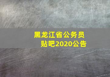 黑龙江省公务员贴吧2020公告