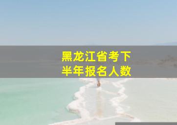 黑龙江省考下半年报名人数