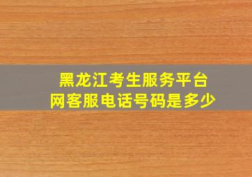 黑龙江考生服务平台网客服电话号码是多少