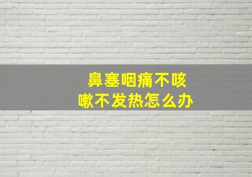 鼻塞咽痛不咳嗽不发热怎么办