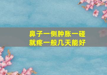 鼻子一侧肿胀一碰就疼一般几天能好