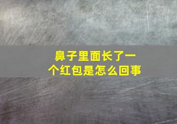 鼻子里面长了一个红包是怎么回事