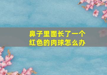 鼻子里面长了一个红色的肉球怎么办