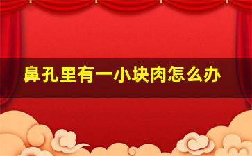 鼻孔里有一小块肉怎么办