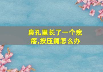 鼻孔里长了一个疙瘩,按压痛怎么办