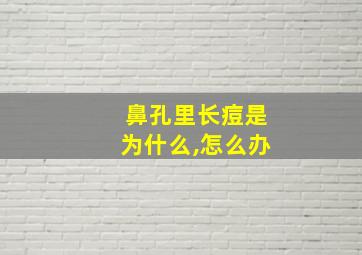 鼻孔里长痘是为什么,怎么办