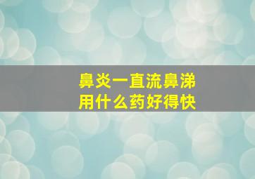 鼻炎一直流鼻涕用什么药好得快