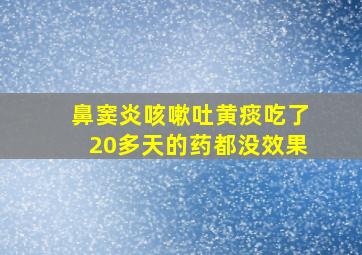 鼻窦炎咳嗽吐黄痰吃了20多天的药都没效果