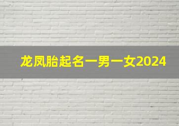 龙凤胎起名一男一女2024