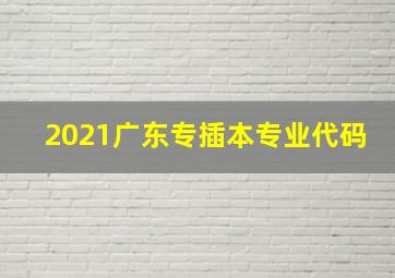 2021广东专插本专业代码