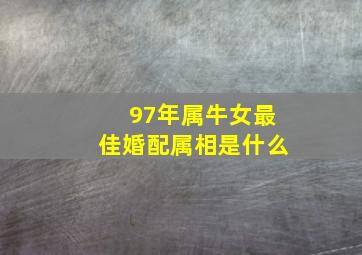 97年属牛女最佳婚配属相是什么