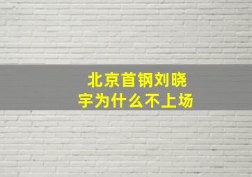 北京首钢刘晓宇为什么不上场