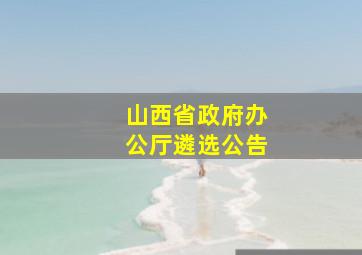 山西省政府办公厅遴选公告