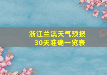 浙江兰溪天气预报30天准确一览表