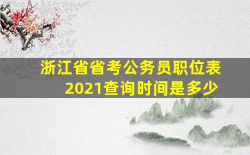 浙江省省考公务员职位表2021查询时间是多少