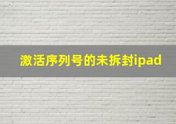 激活序列号的未拆封ipad